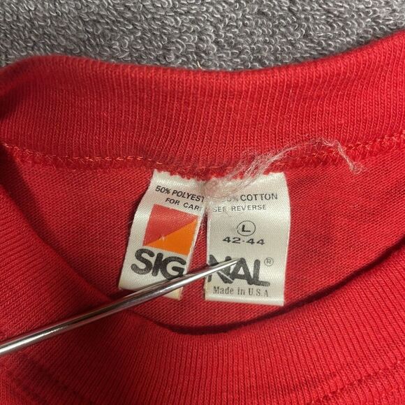 Vintage Nike T Shirt Adult Large Red Logo Swoosh Graphic 90s Made in USA - Picture 3 of 10